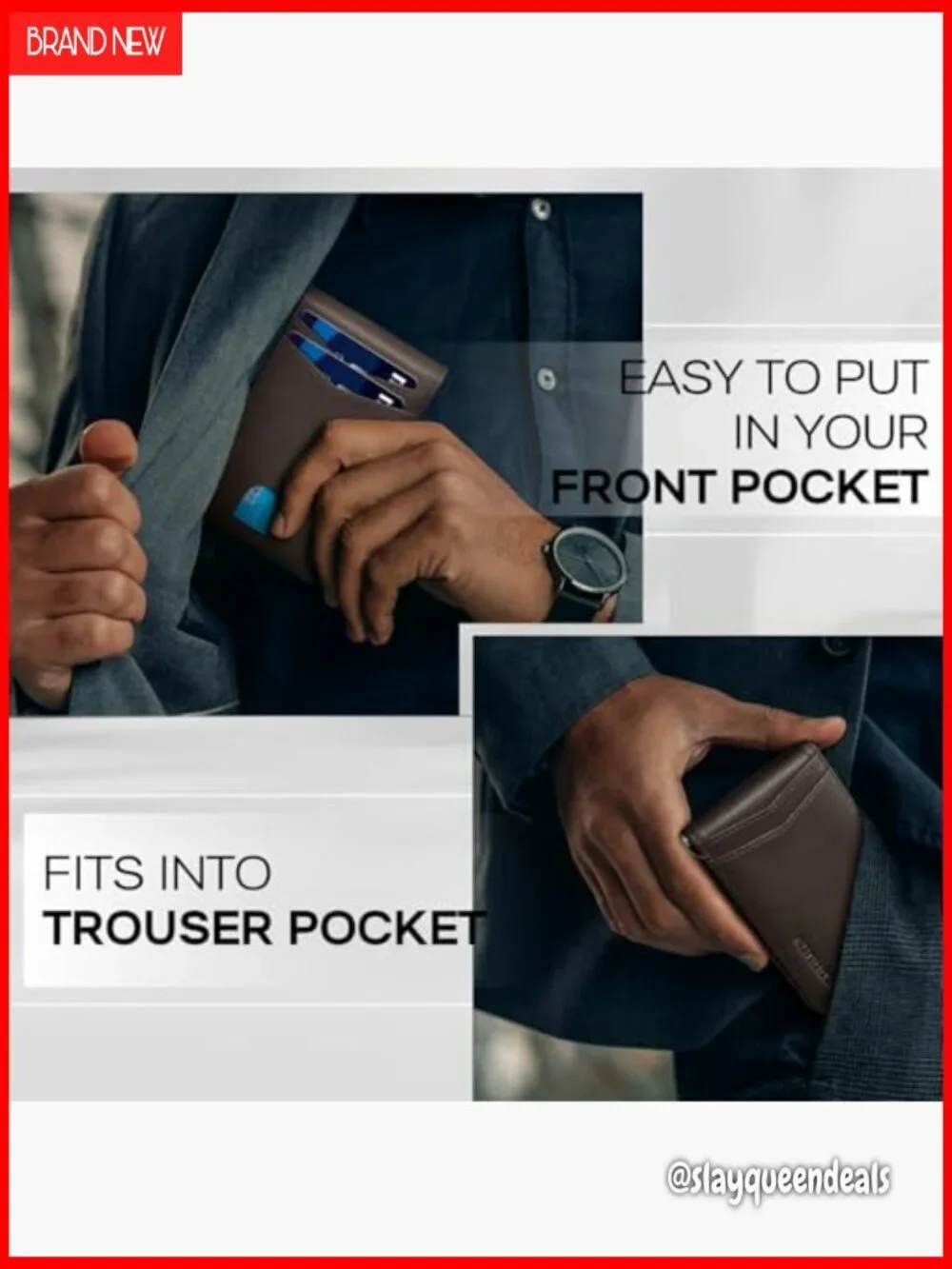 Slim RFID Blocking Money Clip Wallet with 8 Card Holder